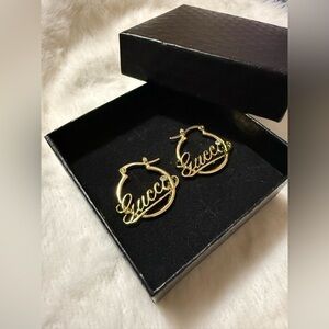 Luxurious 18k Goldplated Hoop Earrings with G Logo Design